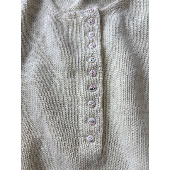 Vintage Club Sportif de Paris Cream Floral Button Knit Cardigan - Picture 8 of 8